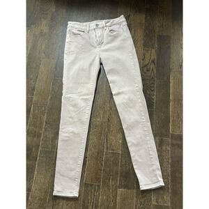 American Eagle Outfitters Womens Denim Jeans Light Wash Pink 6 Highrise Jeggings